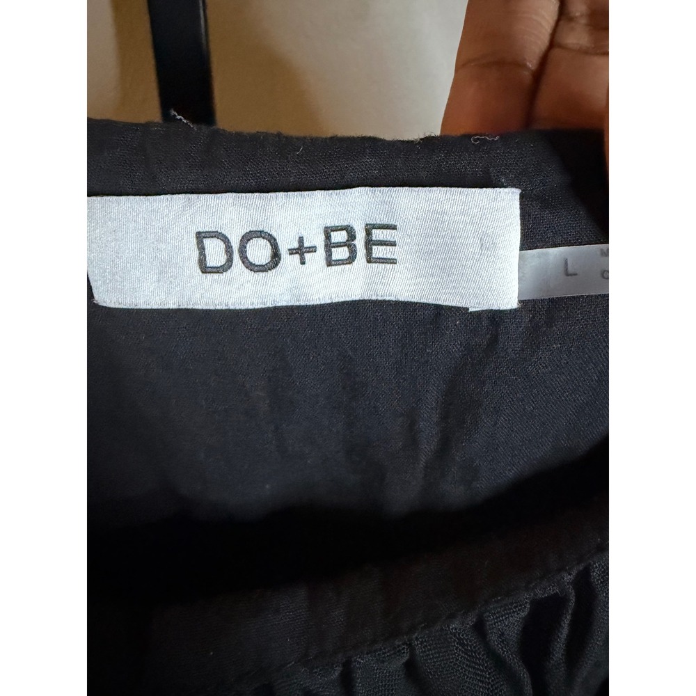 DO+BE Black Tiered Ruffle Lace Trim Camisole Top Sleeveless Adjustable Straps L - Picture 3 of 5